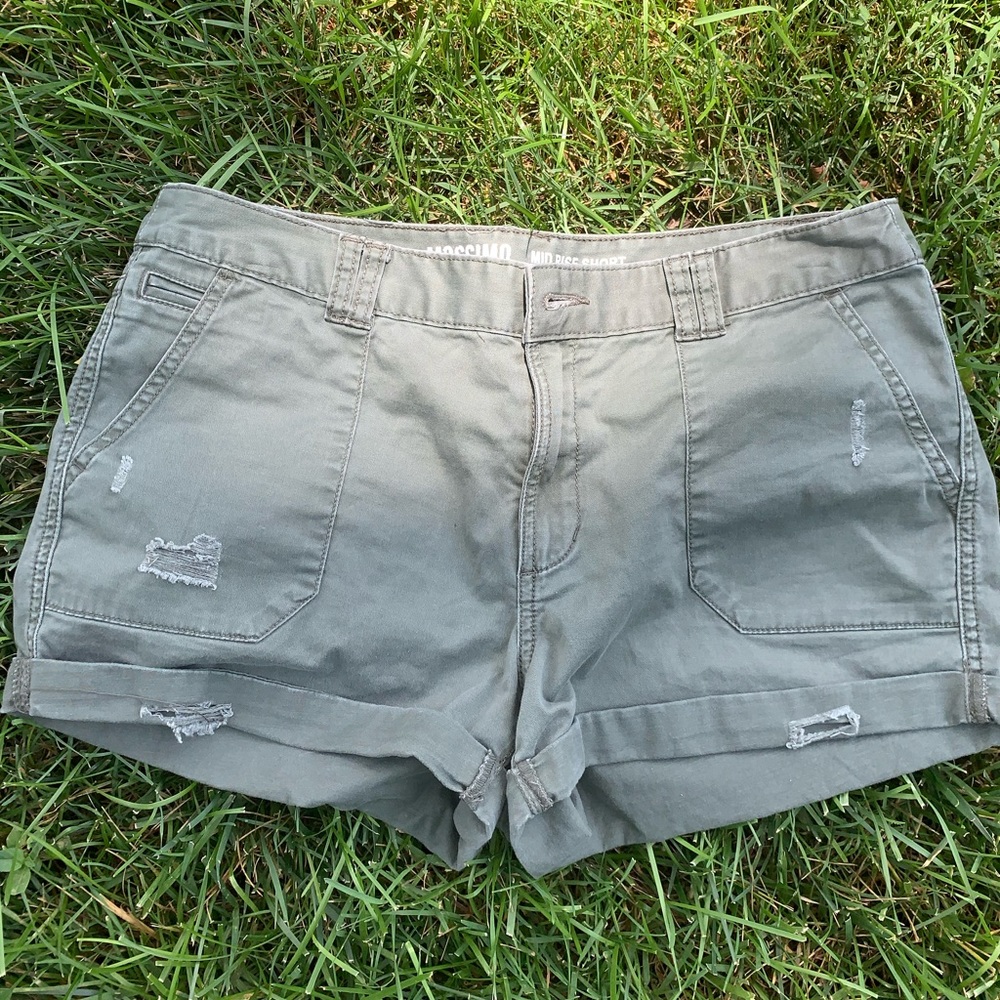 Army green jean shorts